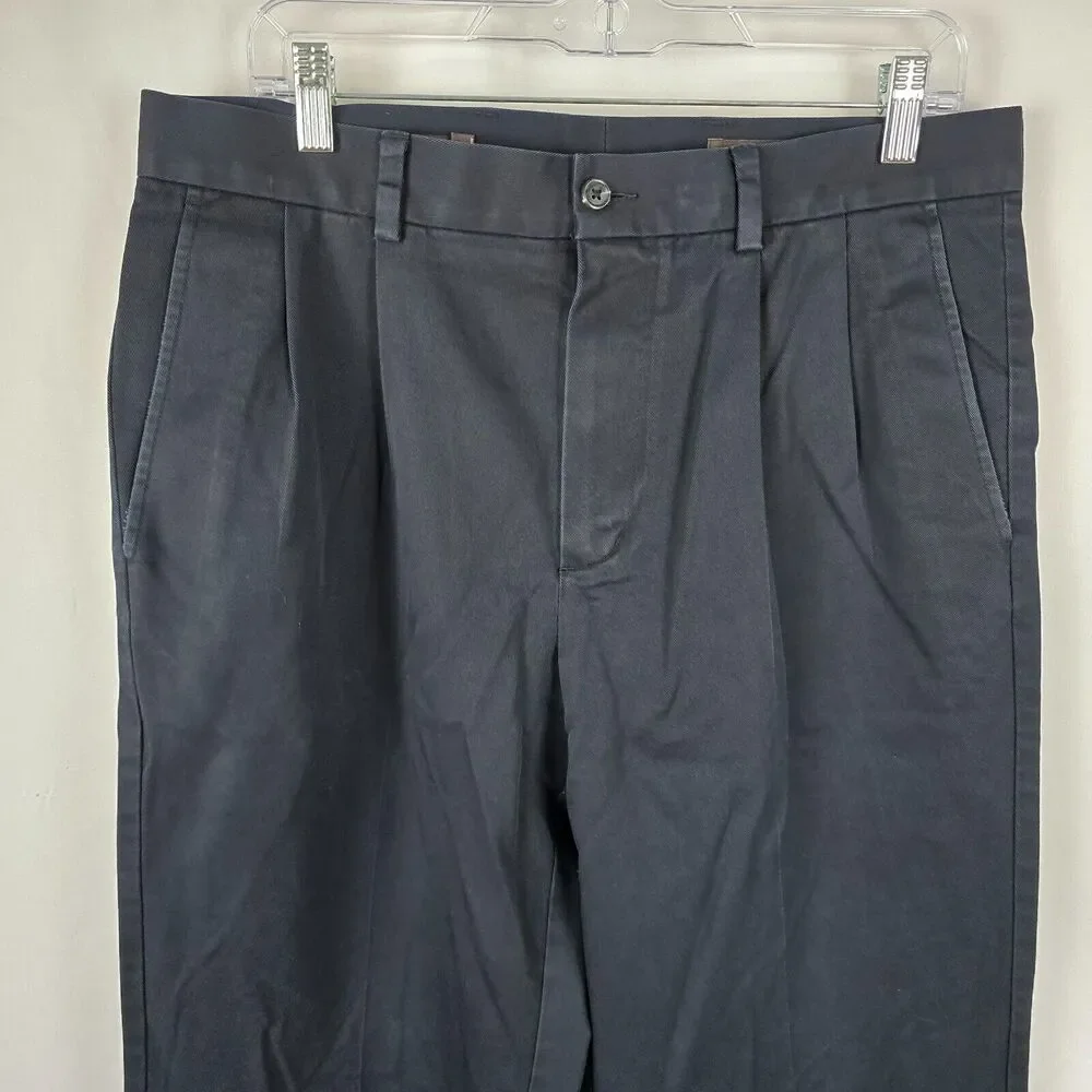 Nordstrom Chino Pants Men's 34 x 34 *** Dk Blue Straight Smartcare Wrinkle Free